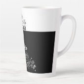 Minimalistic Black & White Wildflower Mama Custom カフェラテマグ (右)
