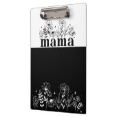 Minimalistic Black & White Wildflower Mama Custom クリップボード (左)