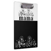 Minimalistic Black & White Wildflower Mama Custom クリップボード (右)