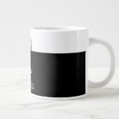 Minimalistic Black & White Wildflower Mama Custom ジャンボコーヒーマグカップ (右)