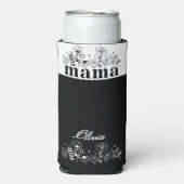 Minimalistic Black & White Wildflower Mama Custom スリム缶クーラー (Seltzer正面)