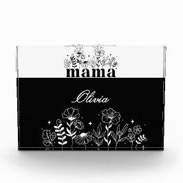 Minimalistic Black & White Wildflower Mama Custom フォトブロック