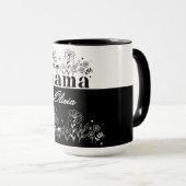 Minimalistic Black & White Wildflower Mama Custom マグカップ (正面右)
