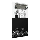 Minimalistic Black & White Wildflower Mama Custom ミニクリップボード (アングル)
