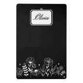 Minimalistic Black & White Wildflower Mama Custom ミニクリップボード (裏面)