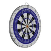 Minimalistic Blue and White Family Name  ダーツボード (正面左)