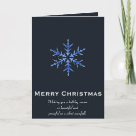 Minimalistic BLue Snowflake Hand Drawn Art カード