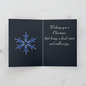 Minimalistic BLue Snowflake Hand Drawn Art カード (内部)