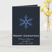 Minimalistic BLue Snowflake Hand Drawn Art カード (黄色い花)