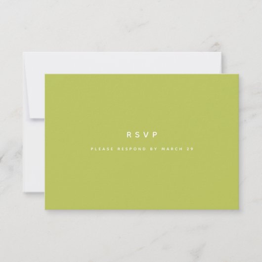 Minimalistic Bright Green Wedding RSVP QR Code (正面)