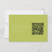 Minimalistic Bright Green Wedding RSVP QR Code (裏面)