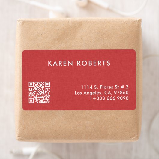 Minimalistic Burned Red Linen White Typography ラベル (インサイチュ)