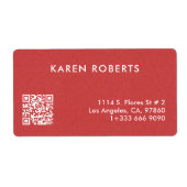 Minimalistic Burned Red Linen White Typography ラベル (正面)