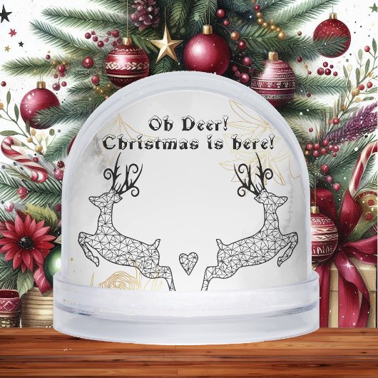 Minimalistic Christmas Reindeers Black White Decor