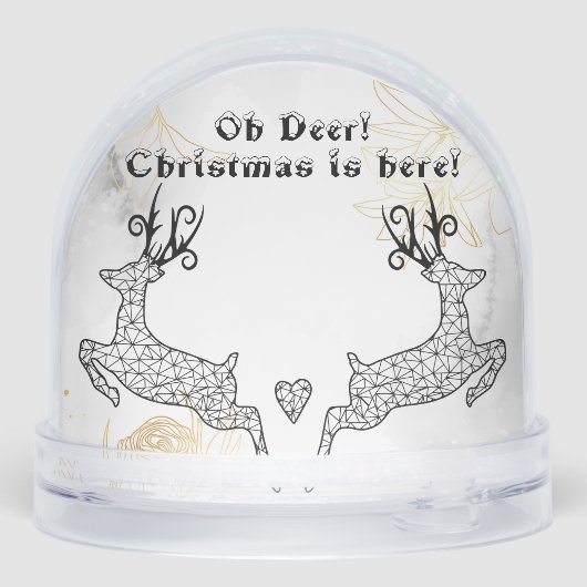 Minimalistic Christmas Reindeers Black White Decor (裏面)