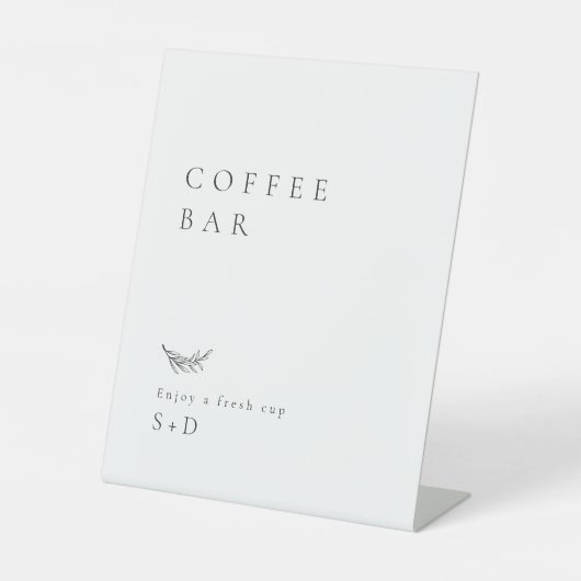 Minimalistic Coffee Bar Wedding Sign 台座サイン (正面)