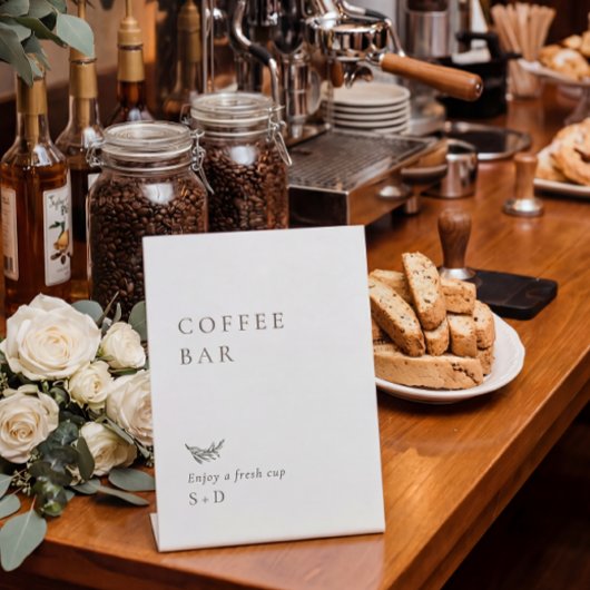 Minimalistic Coffee Bar Wedding Sign 台座サイン