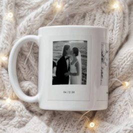Minimalistic Couple 3 Polaroid Photos Wedding コーヒーマグカップ