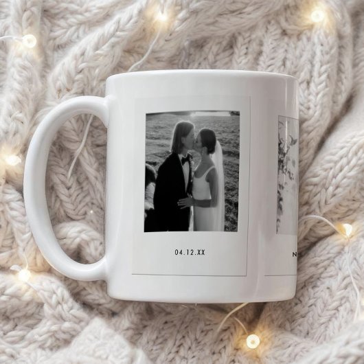 Minimalistic Couple 3 Polaroid Photos Wedding コーヒーマグカップ
