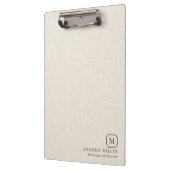 Minimalistic Cream Linen Texture Gray Typography クリップボード (左)