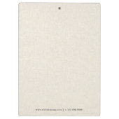 Minimalistic Cream Linen Texture Gray Typography クリップボード (裏面)
