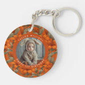 Minimalistic Custom Lilies Themed Birthday Party キーホルダー (裏面)