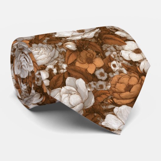 Minimalistic Dad Gifts Gardenias ネクタイ (ロール)