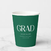 Minimalistic Dark Green Custom Graduation Party 紙コップ (裏面)