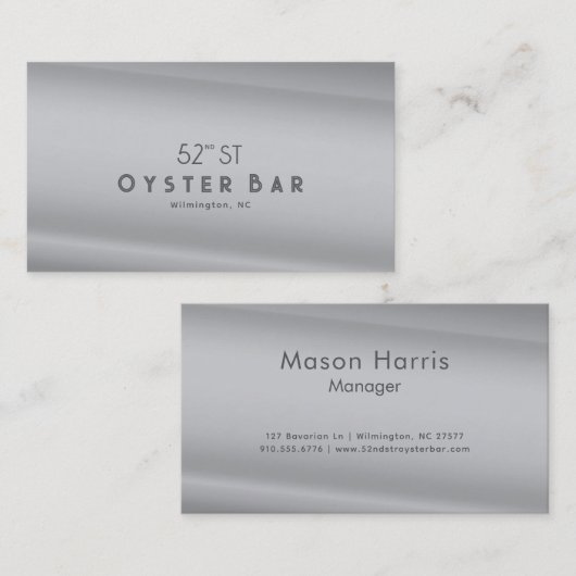 Minimalistic Deco Style | Silver Pearl 名刺 (正面/裏面)