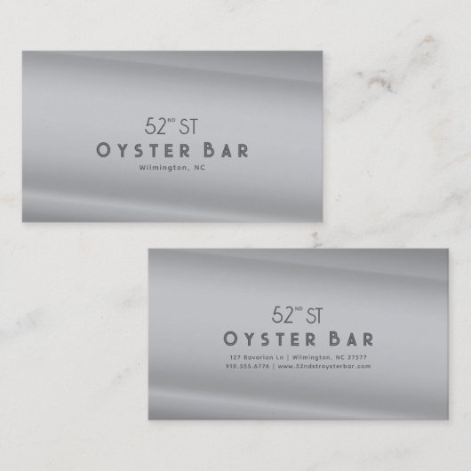 Minimalistic Deco Style | Silver Pearl 名刺 (正面/裏面)