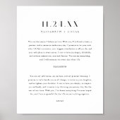 Minimalistic Elegant Black & White Wedding Vows ポスター (正面)