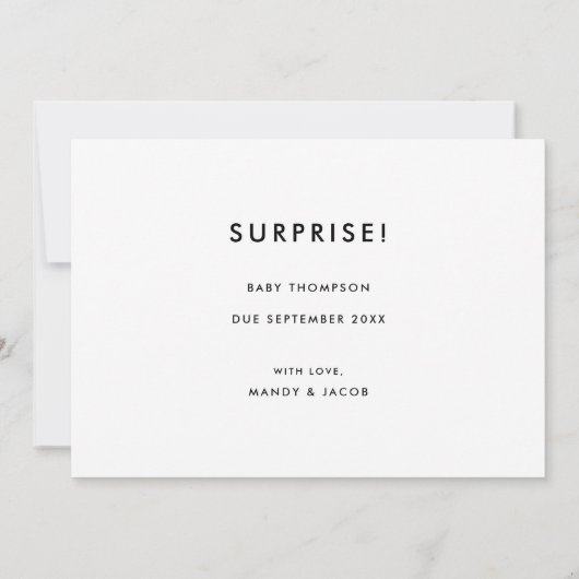 Minimalistic Elegant Script Photo Pregnancy 案内状 (裏面)