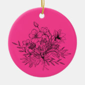 Minimalistic Floral Bouquet  セラミックオーナメント (正面)