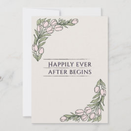 Minimalistic Floral Rustic Wedding Invite 招待状