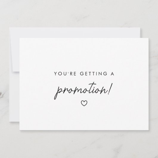 Minimalistic "Getting A Promotion" Baby Pregnancy 案内状 (正面)