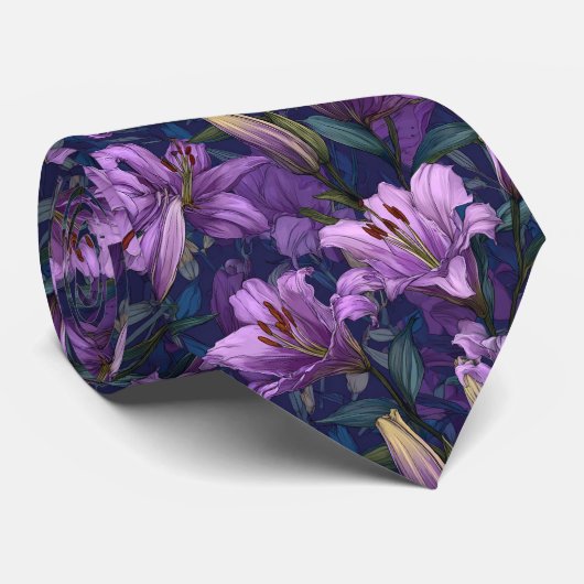 Minimalistic Gifts For Father Lilies Flower ネクタイ (ロール)