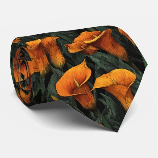 Minimalistic Gifts For Men Calla Lilies ネクタイ (ロール)