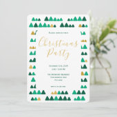 Minimalistic Green & Golden Woods Christmas 5"x7" 招待状 (スタンド正面)