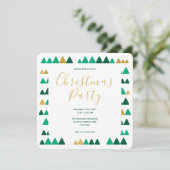 Minimalistic Green & Golden Woods Christmas Square 招待状 (スタンド正面)