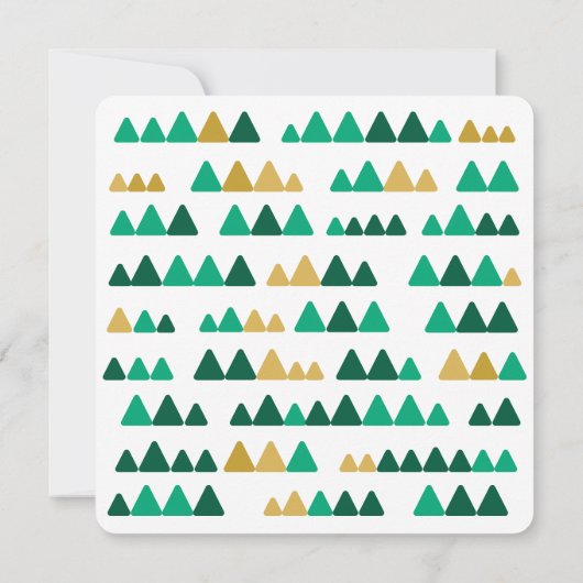 Minimalistic Green & Golden Woods Christmas Square 招待状 (裏面)