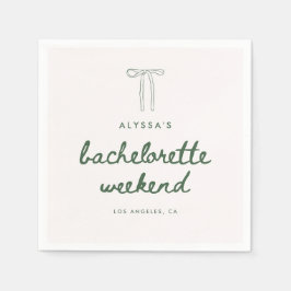 Minimalistic Green Script Coquette Bachelorette スタンダードカクテルナプキン