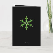 Minimalistic Green Snowflake Hand Drawn Art カード (裏面)