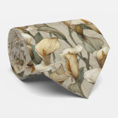 Minimalistic Groomsmen Calla Lilies Floral ネクタイ (ロール)