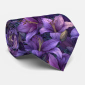 Minimalistic Groomsmen Gift Lilies Flower ネクタイ (ロール)