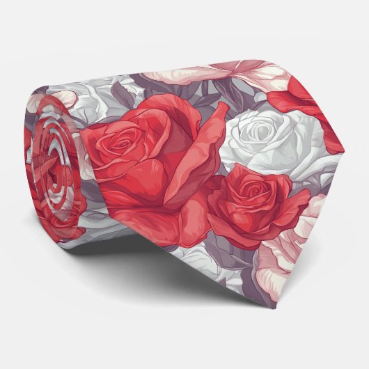 Minimalistic Groomsmen Gift Rose Flower ネクタイ (ロール)