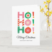 Minimalistic Ho Ho Ho Merry Christmas &  New Year  カード (黄色い花)