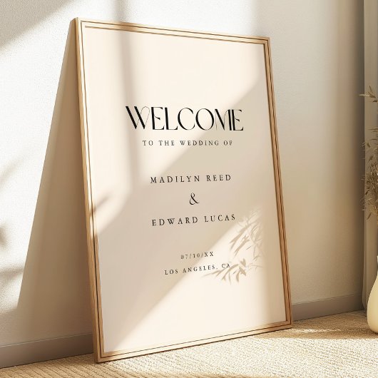 Minimalistic Ivory Bold Typography Wedding Welcome ポスター