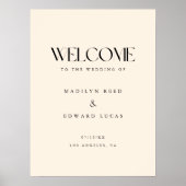 Minimalistic Ivory Bold Typography Wedding Welcome ポスター (正面)