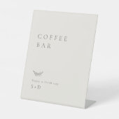 Minimalistic Ivory Coffee Bar Wedding Sign 台座サイン (正面)
