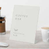 Minimalistic Ivory Coffee Bar Wedding Sign 台座サイン (インサイチュ)